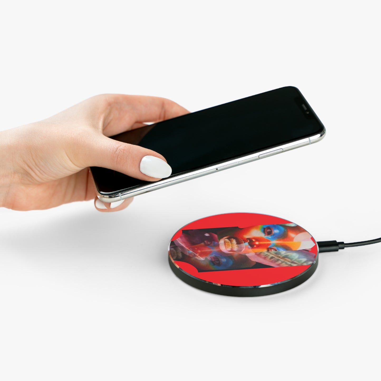 Bold Art Wireless Charger - Fast Phone Charge, Decorative Charging Pad, Unique Gift for Art Lovers, Home and Office Decor