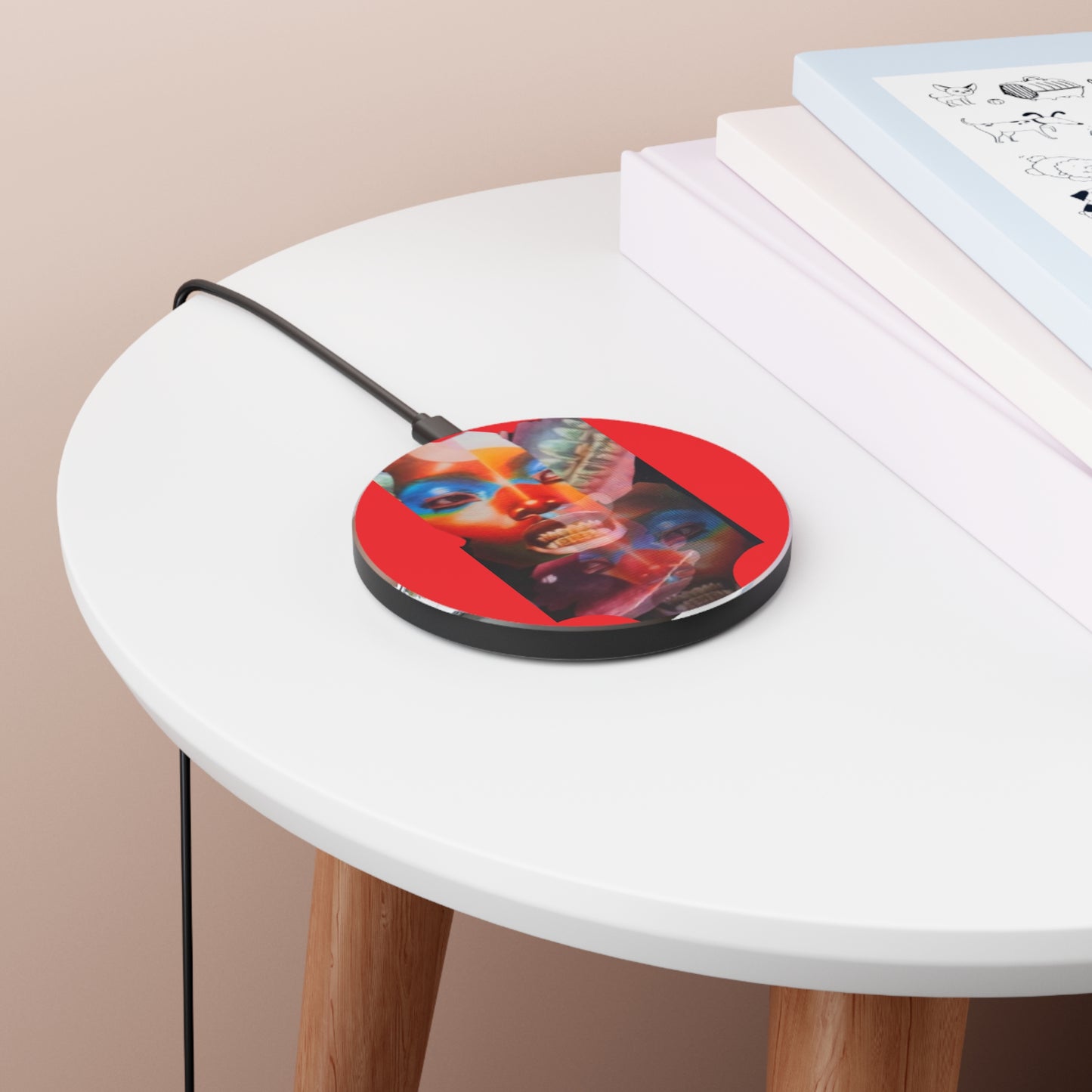Bold Art Wireless Charger - Fast Phone Charge, Decorative Charging Pad, Unique Gift for Art Lovers, Home and Office Decor
